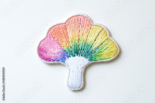 Wallpaper Mural Colorful embroidered mushroom patch Torontodigital.ca
