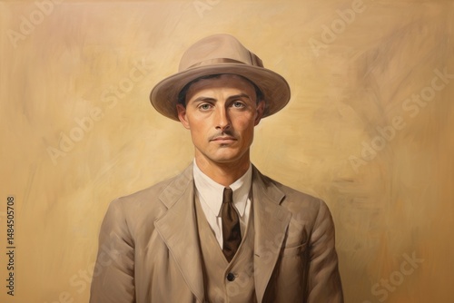 1920s man painting portrait adult.