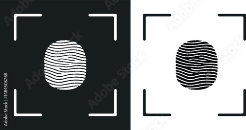 Fingerprint identification icon.