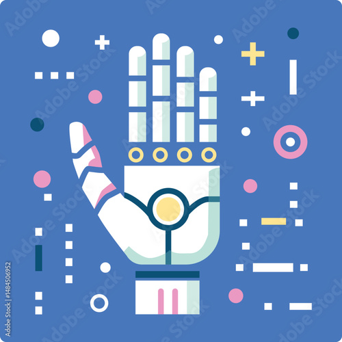 ヒューマノイド、人工知能ロボットのベクターイラスト
