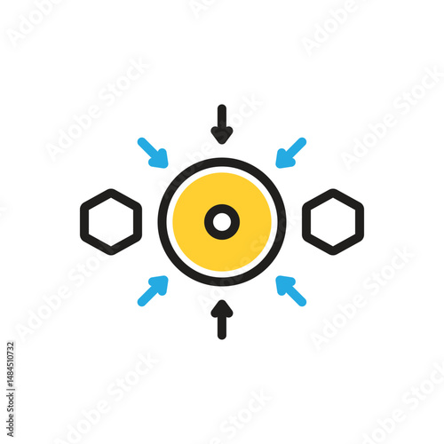 Multi color icon for middle