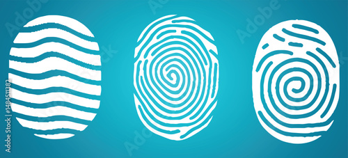 Fingerprint icon. Security access concept. Biometrics system. Vector illustration.