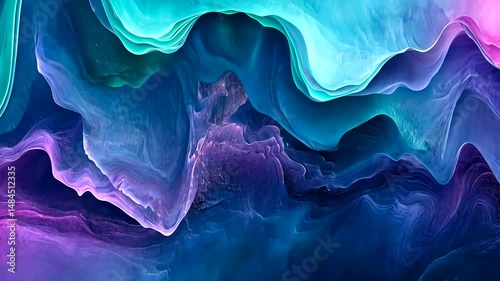 Abstract watercolor design with layered colors.