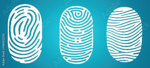 Fingerprint icon. Security access concept. Biometrics system. Vector illustration.