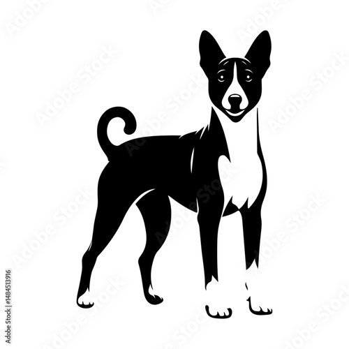 basenji dog silhouette vector file.