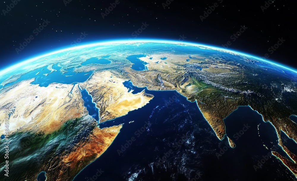 Fototapeta premium Captivating space imagery featuring our planet's layout.