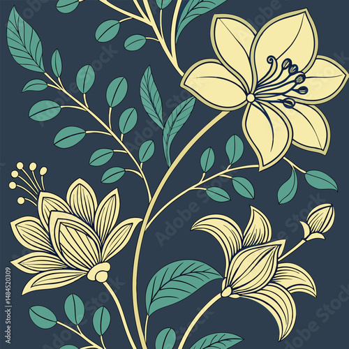 create a seamless vector pattern with opulent flor 1.eps
