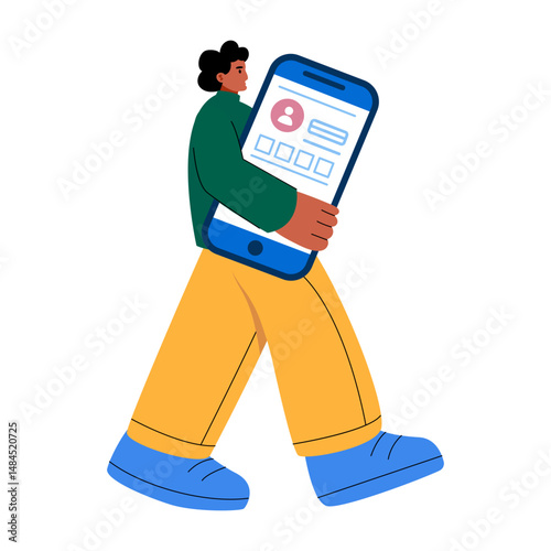 An illustration of digital marketer in flat style