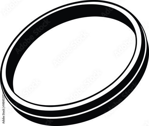 black and white round frame isolated