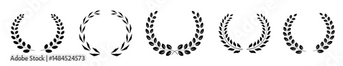 Vector laurel wreath set. Olive branches decorative elements.