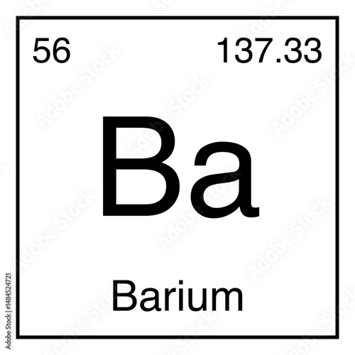 Barium Ba Periodic Table Chemical Element Symbol