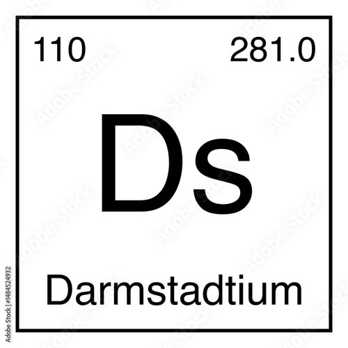 Darmstadtium Ds Chemical Symbol Periodic Table
