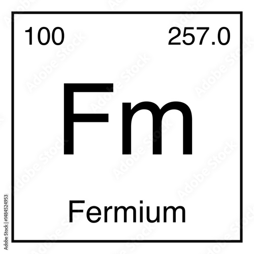 Fermium Fm Chemical Symbol Periodic Table