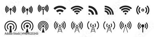 Wifi icon set. Wireless symbol collection. Internet sign. Wifi signal icons.
