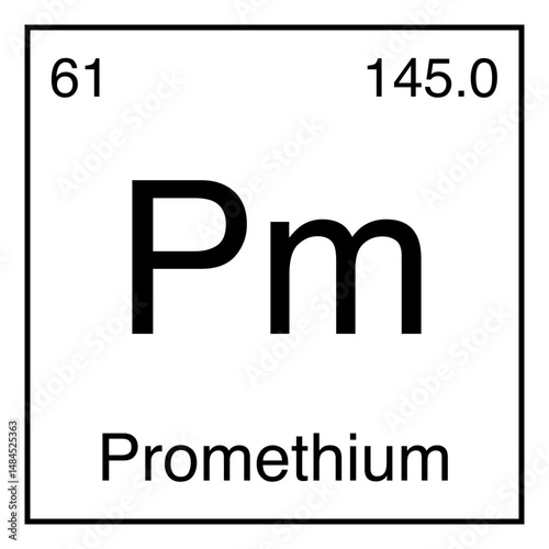 Promethium Pm Chemical Symbol Periodic Table