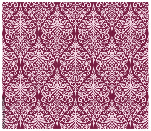 Damask patterns are known for their intricate, symmetrical designs, often featuring floral or ornamental motifs