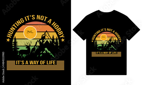 Hunting vector t-shirt design , rifle and target t-shirt design, Hunting themed t-shirt graphic, hunting is not a hobby it's a way of life t shirt design.
