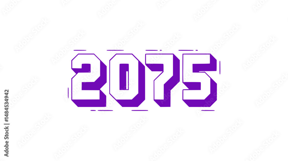 2075 Purple Year Digital Design