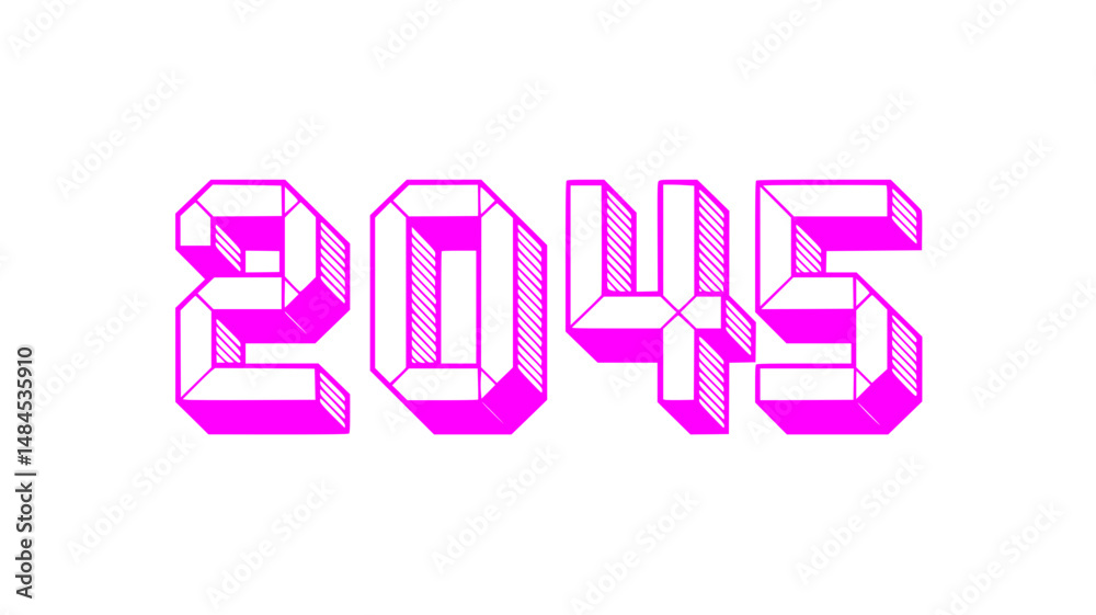 2045 Futuristic Digital Year Design 2045 Futuristic Digital Year Design