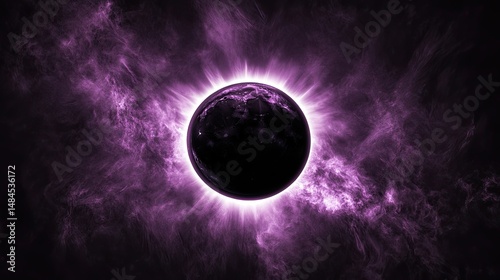Wallpaper Mural A striking image of a solar eclipse, showcasing a dark circular silhouette of the moon partially covering the bright disk of the sun. Torontodigital.ca