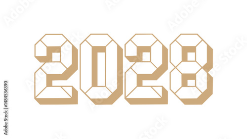 2028 Geometric Digital Year Design
