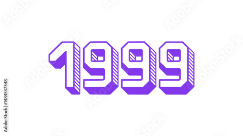 Purple 1999 Year Number Design