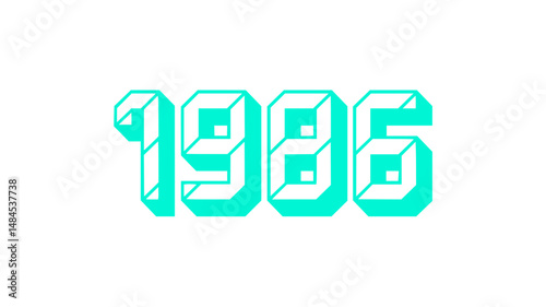 1986 Retro Cubist Number Design