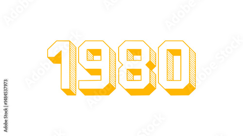 1980s Retro Gold Year Design