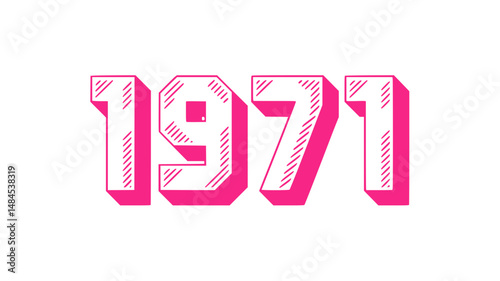 Pink 1971 Retro Year Design Graphic