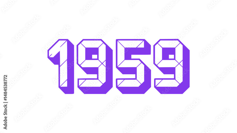 Fototapeta premium Purple 1959 Digital Year Design