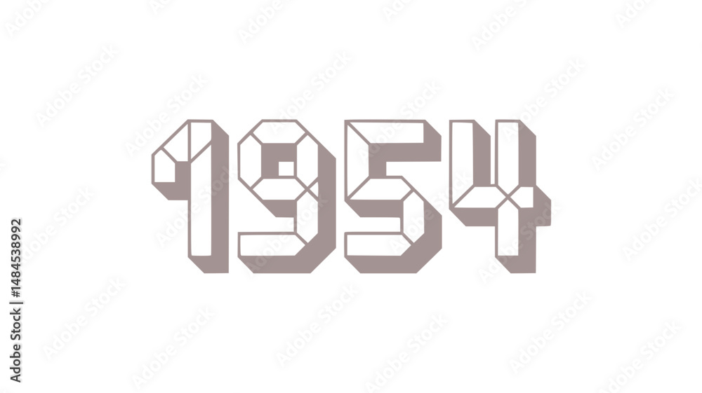 1954 Retro Digital Year Design 1954 Retro Digital Year Design