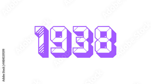 Purple 1938 Digital Year Design