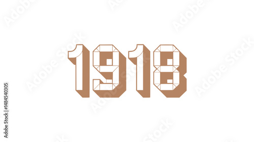 1918 Year Art Deco Design Graphic