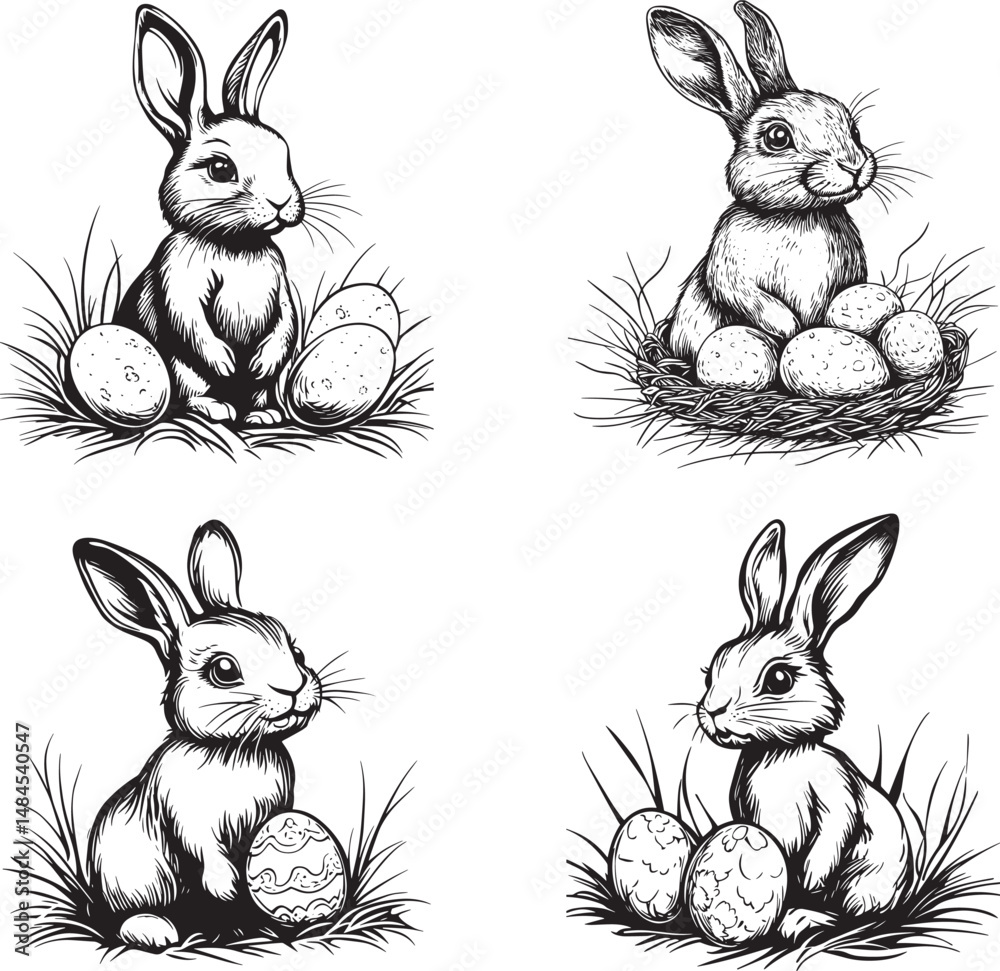 Fototapeta premium Easter Bunny Svg