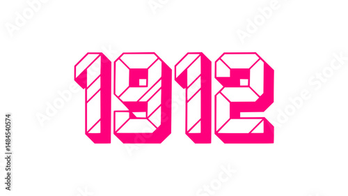 1918 Pink Geometric Year Design