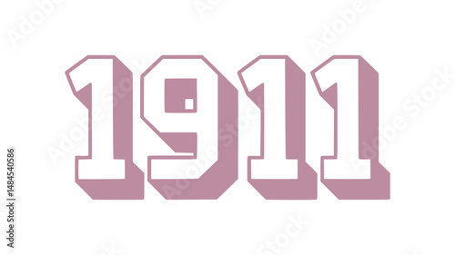 1911 Year Vintage Number Design