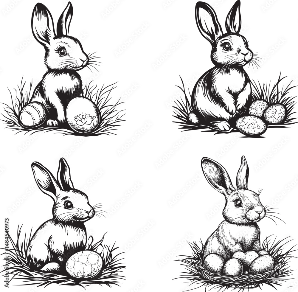 Fototapeta premium Easter Bunny Svg