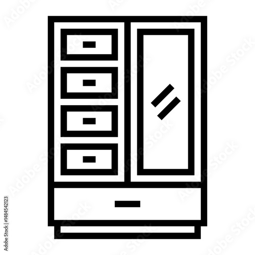 Tall Wardrobe with Mirror
