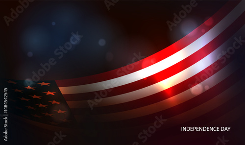 An exquisite illustration featuring elements of the wavy American flag.