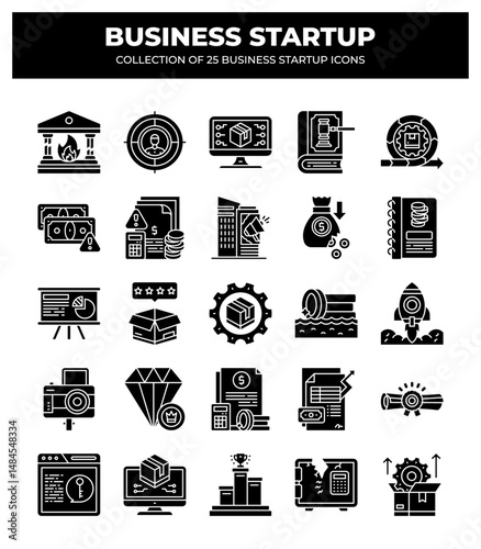 Business Startup Icon Set: 25 Essential Icons for Your Business