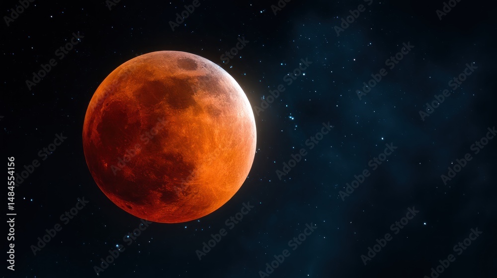 Fototapeta premium Blood Moon in Cosmic Night