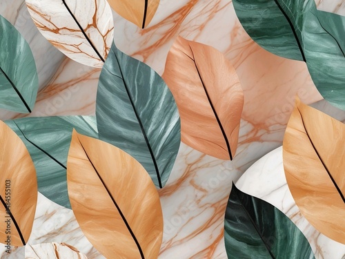  Elegant Marble and Leaf Pattern Design