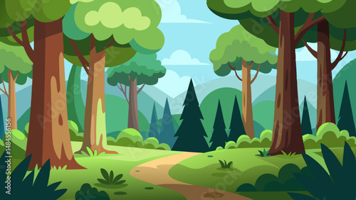 carton forest vector art illustration
