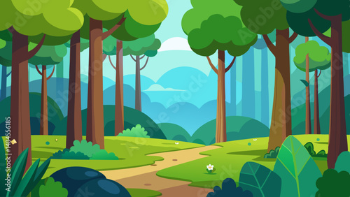 carton forest vector art illustration