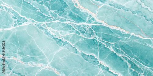 A glacial blue-green marble texture, intersected with frosty white veins and translucent depth, evokes the freshness and clarity of arctic waters and ice