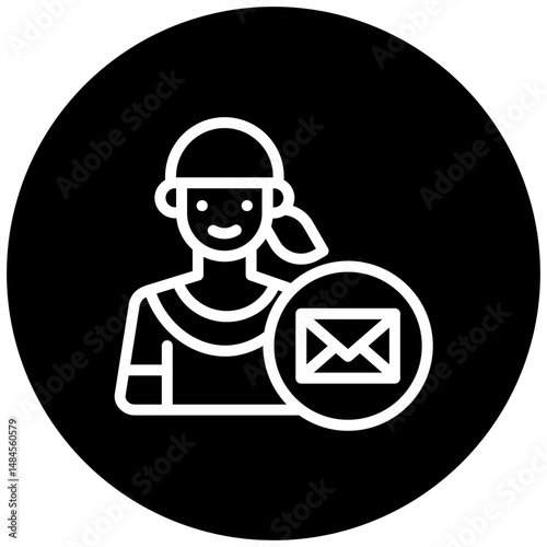 Woman with Envelope Icon