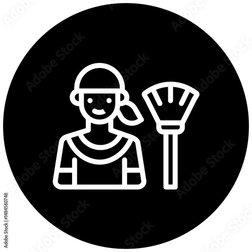 Woman Dusting Icon