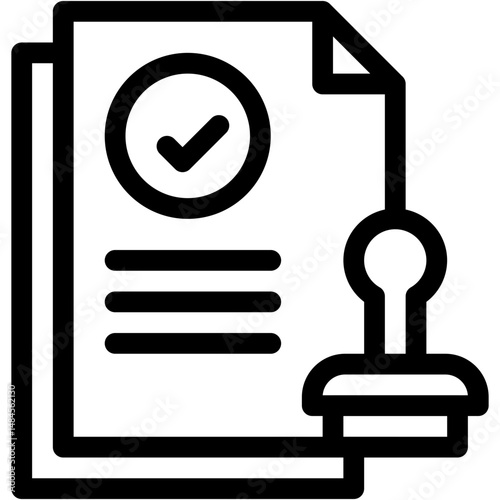 Vector Icon approved, tick, fact, check mark, document