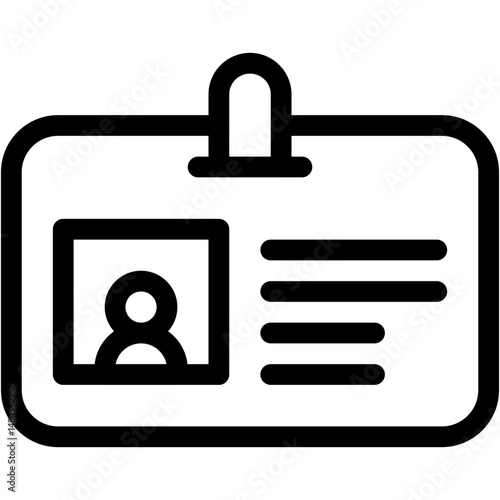Vector Icon identity, identification, about person, Admission, id card