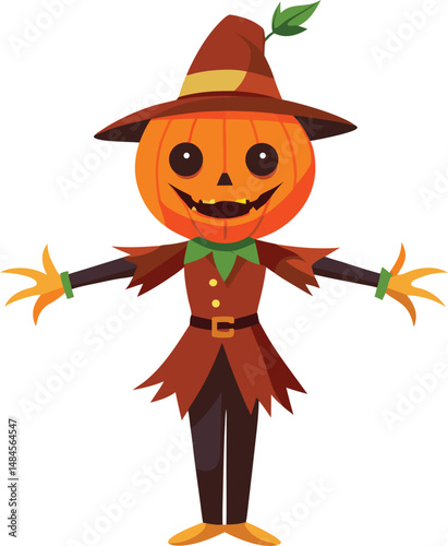 Pumpkin-headed scarecrow